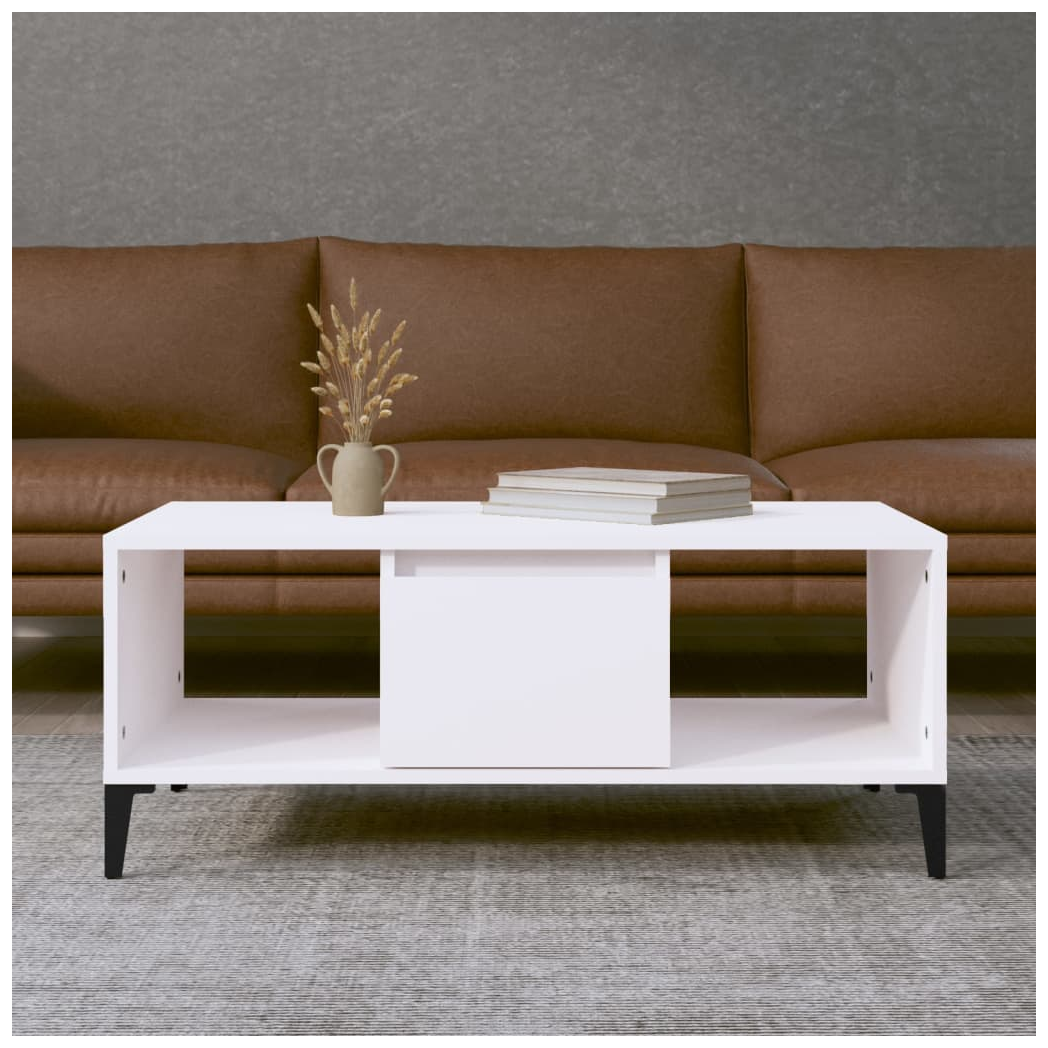 vidaXL Coffee Table White 90x50x36.5 cm Engineered Wood