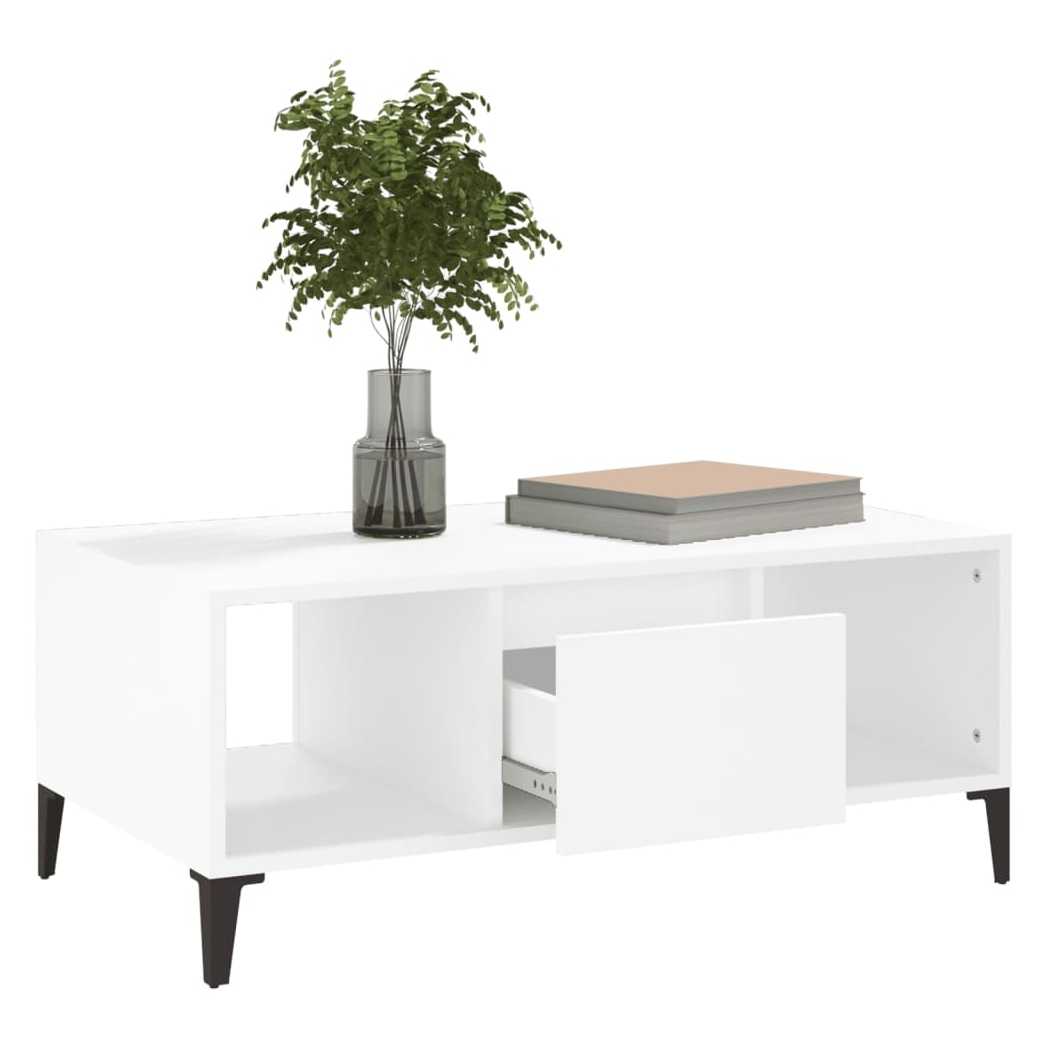 vidaXL Coffee Table White 90x50x36.5 cm Engineered Wood