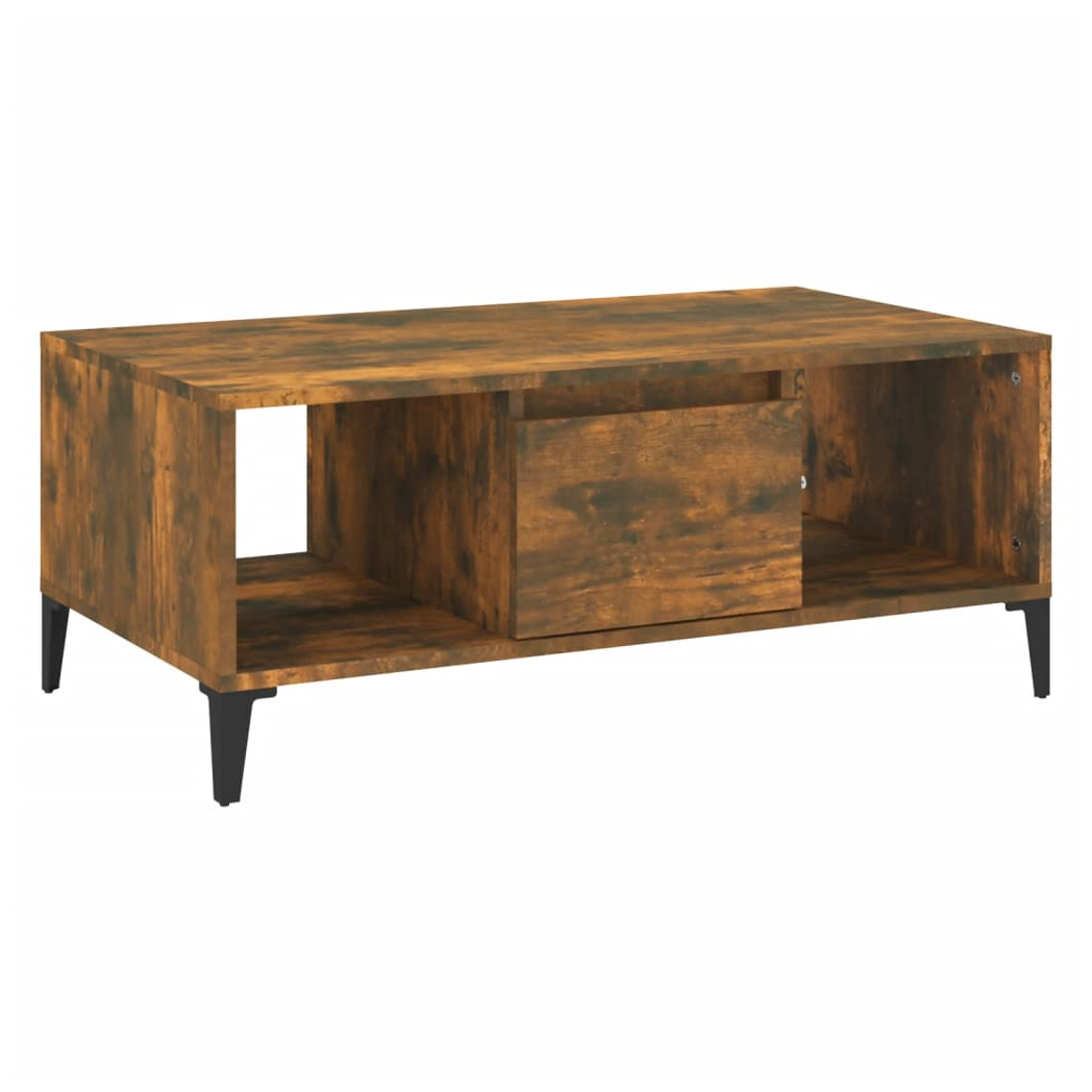 vidaXL Coffee Table Smoked Oak 90x50x36.5 cm Engineered Wood