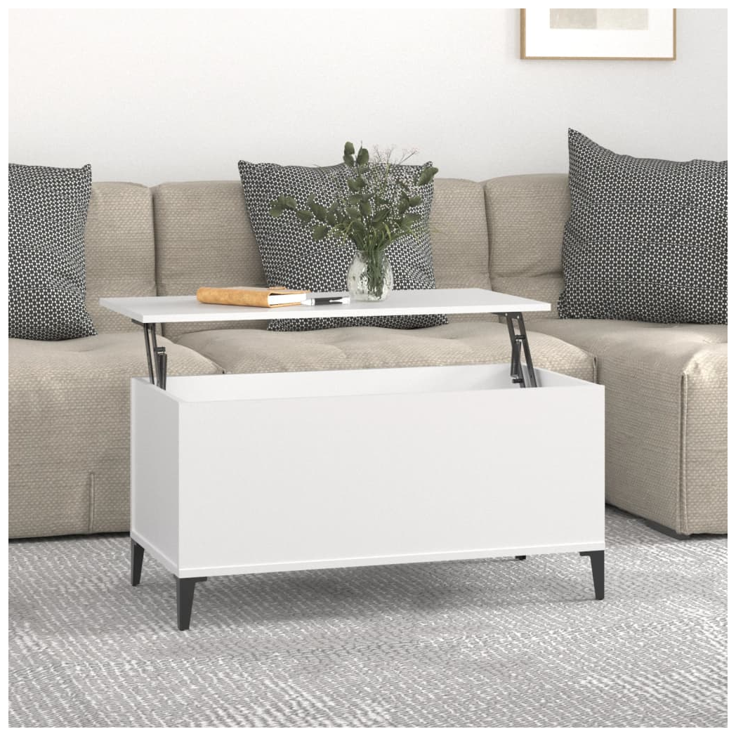 vidaXL Coffee Table White 90x44.5x45 cm Engineered Wood