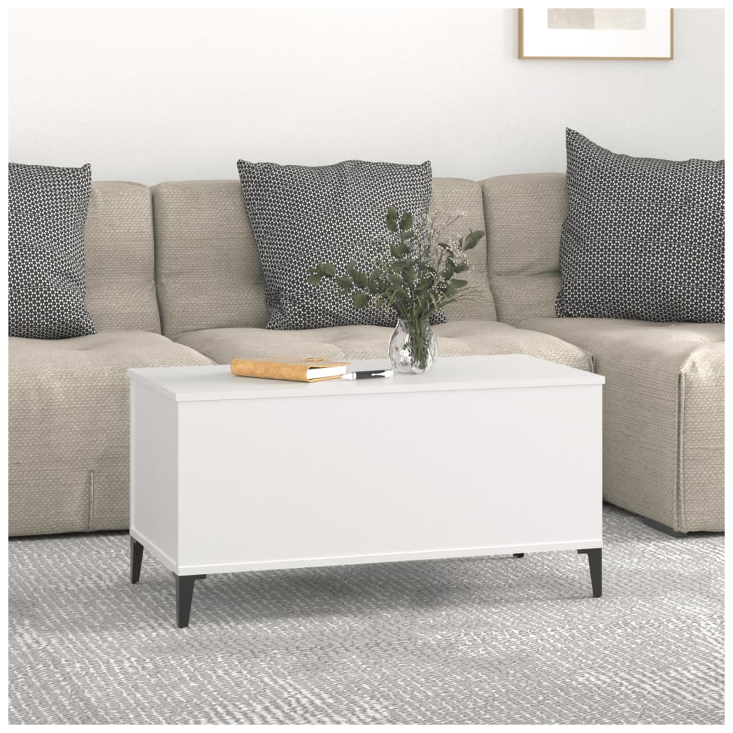 vidaXL Coffee Table White 90x44.5x45 cm Engineered Wood