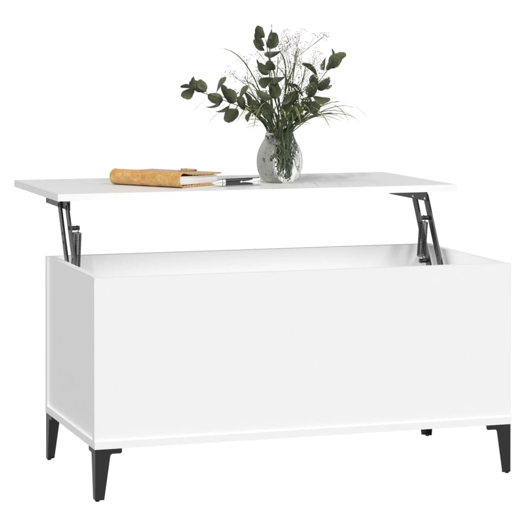vidaXL Coffee Table White 90x44.5x45 cm Engineered Wood