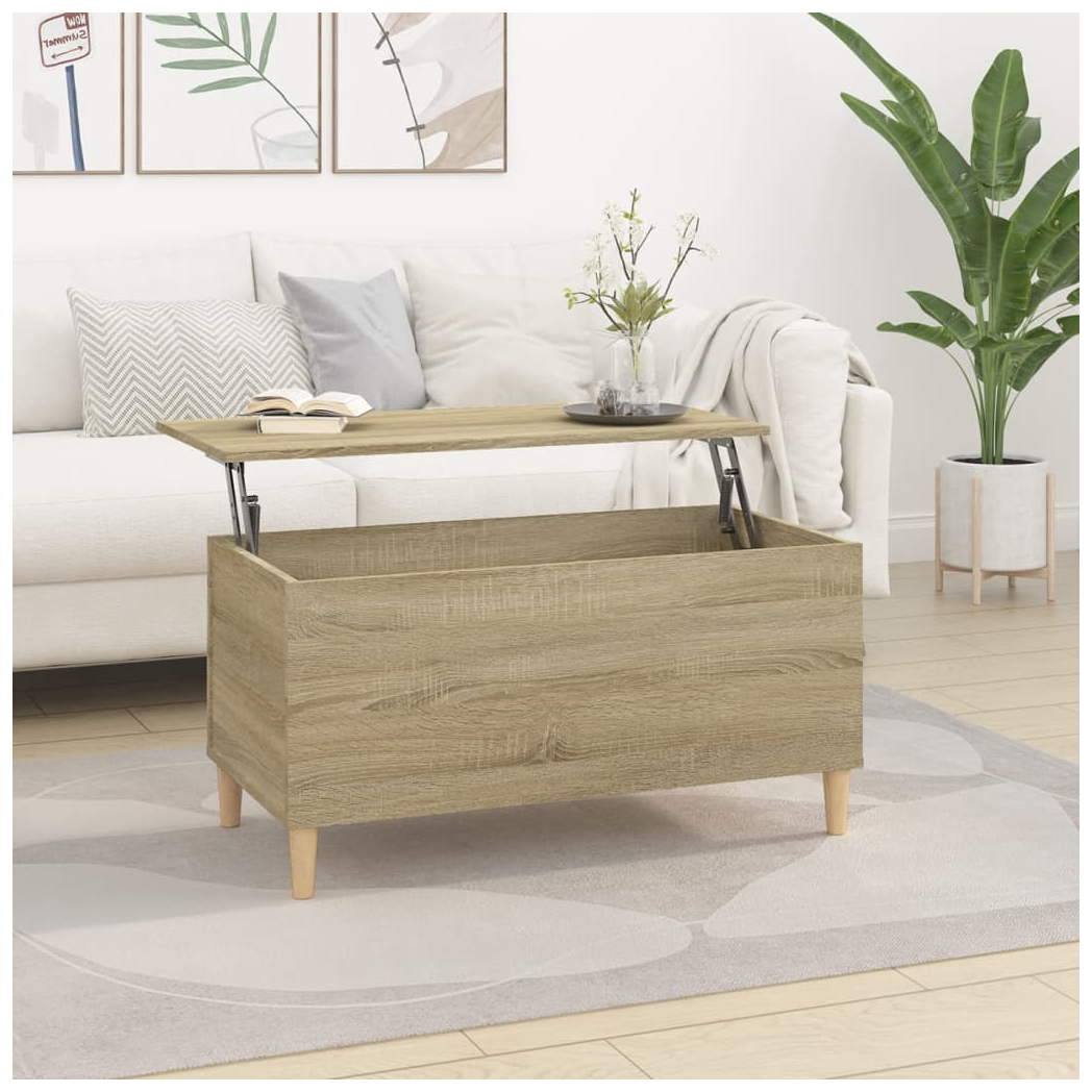 vidaXL Coffee Table Sonoma Oak 90x44.5x45 cm Engineered Wood
