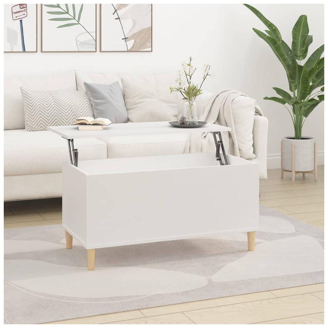 vidaXL Coffee Table White 90x44.5x45 cm Engineered Wood