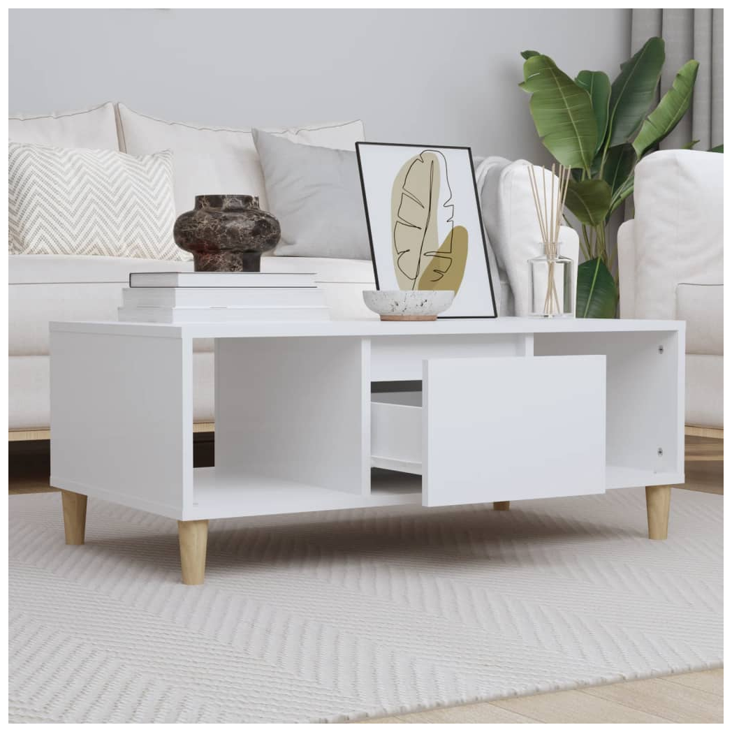 vidaXL Coffee Table White 90x50x36,5 cm Engineered Wood