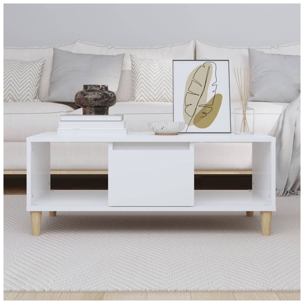 vidaXL Coffee Table White 90x50x36,5 cm Engineered Wood