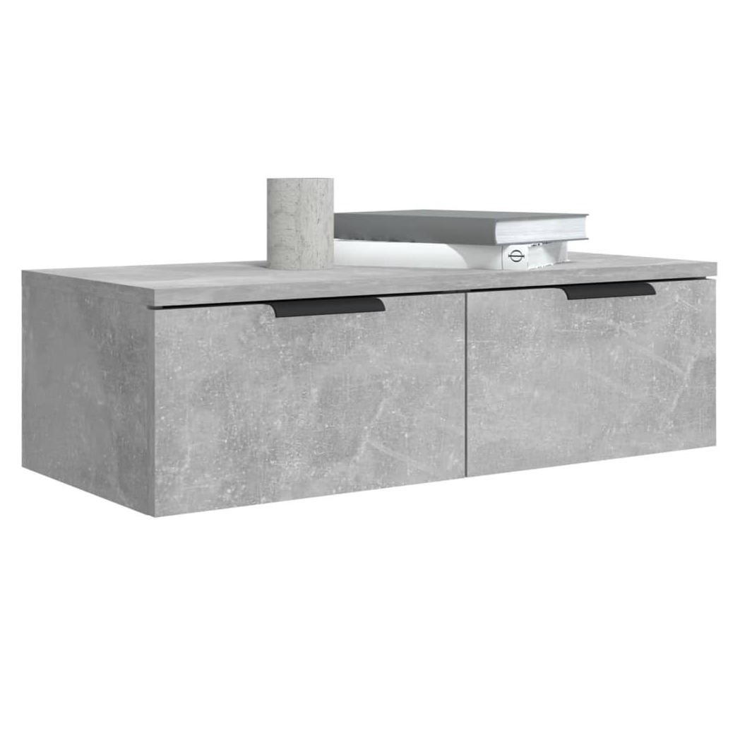 Wall Cabinets 2 pcs Concrete Grey 68x30x20 cm Engineered Wood
