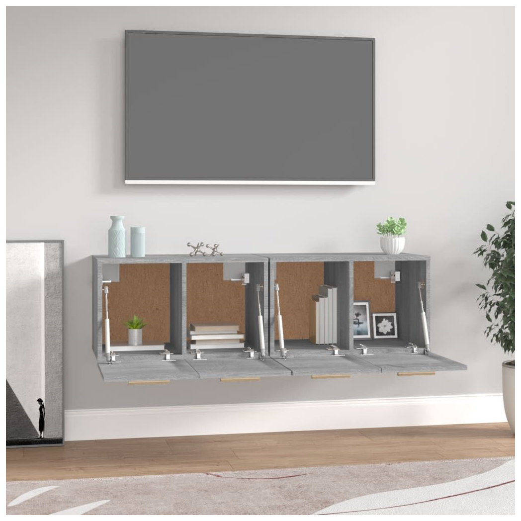 Wall Cabinets 2 pcs Grey Sonoma 60x36.5x35 cm Engineered Wood