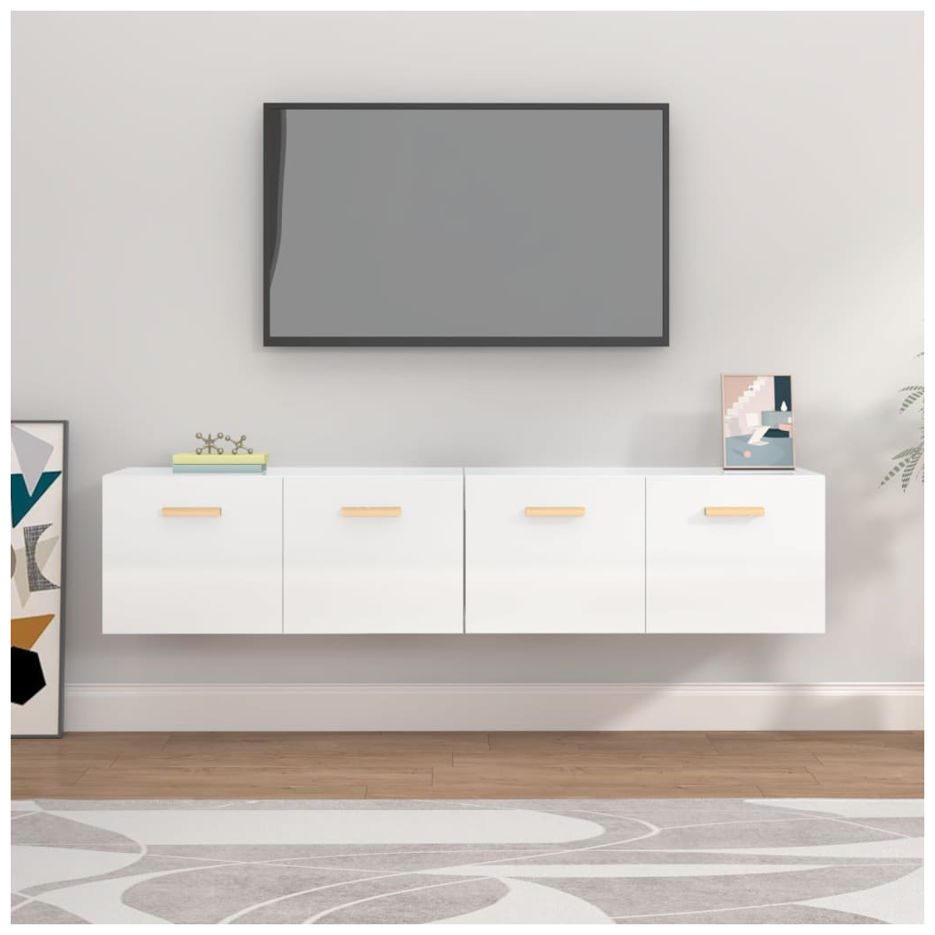 Wall Cabinets 2 pcs High Gloss White 80x35x36.5 cm Engineered Wood