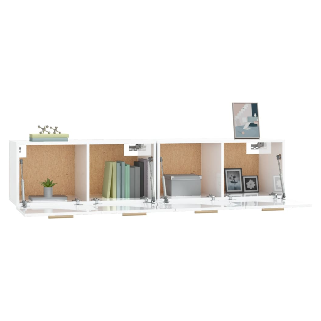 Wall Cabinets 2 pcs High Gloss White 80x35x36.5 cm Engineered Wood