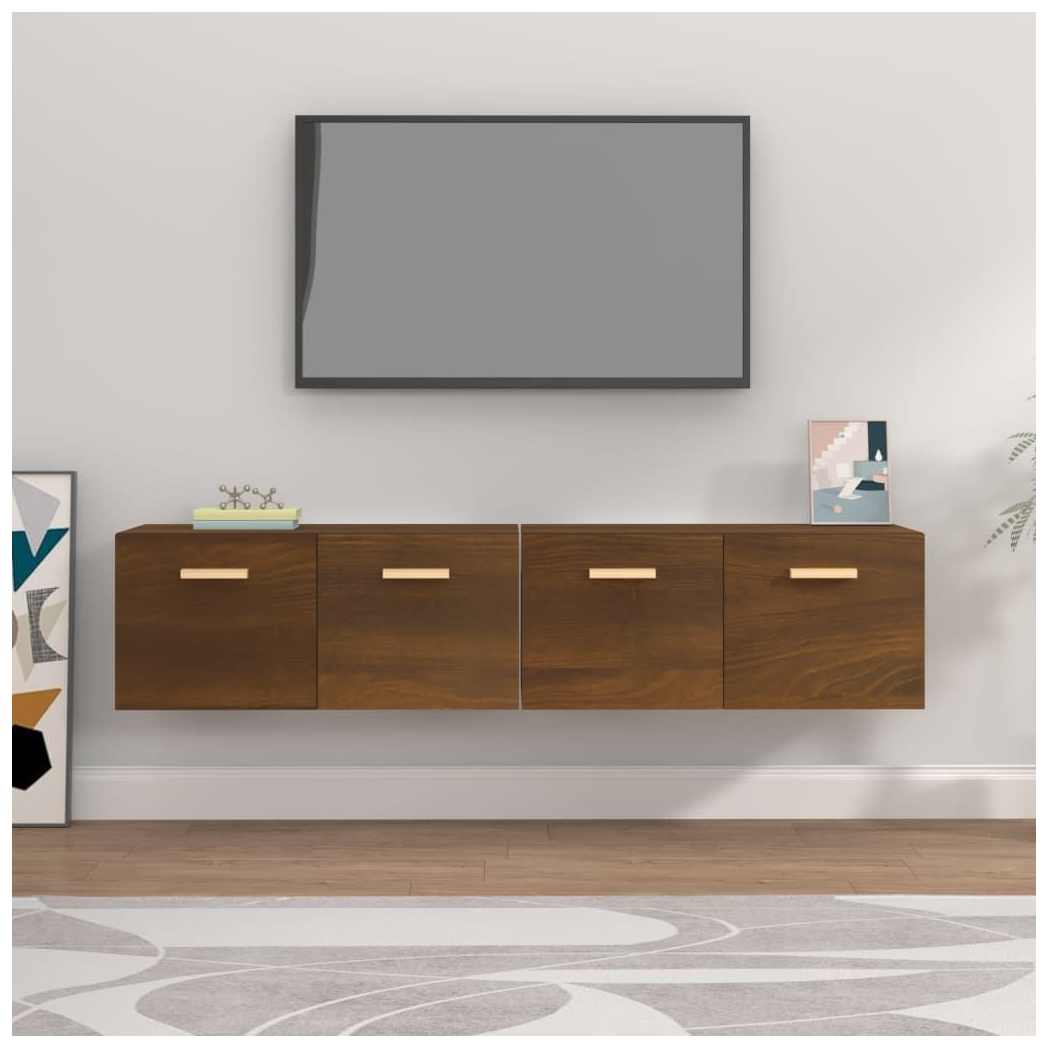 Wall Cabinets 2 pcs Brown Oak 80x35x36.5 cm Engineered Wood