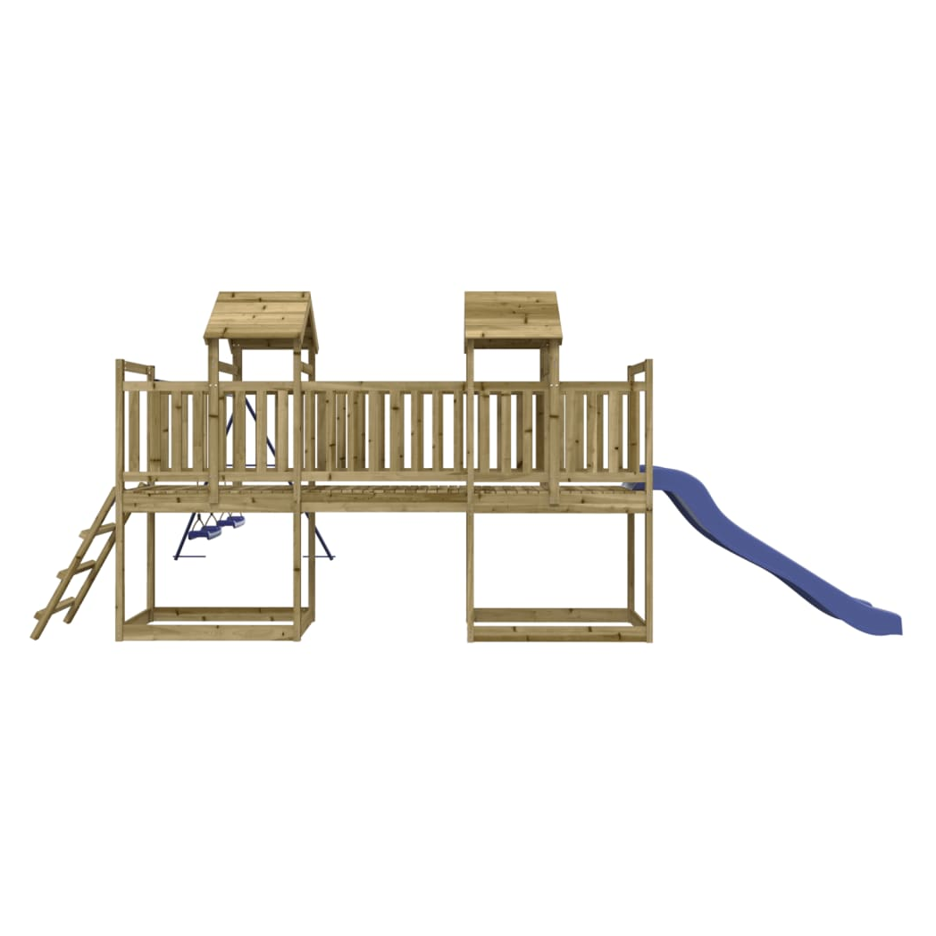 Playhouse with Slide Swings Impregnated Wood Pine