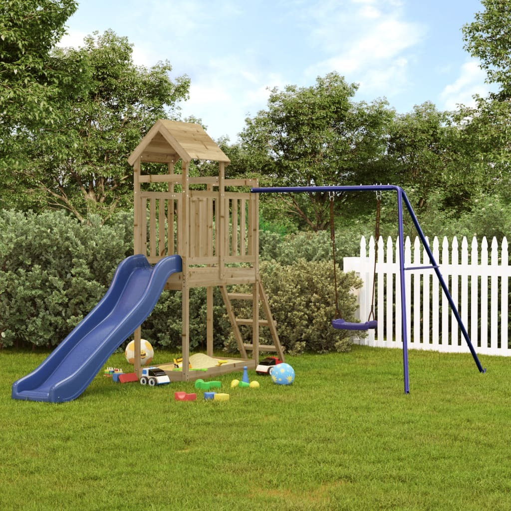Playhouse with Slide Swing Impregnated Wood Pine