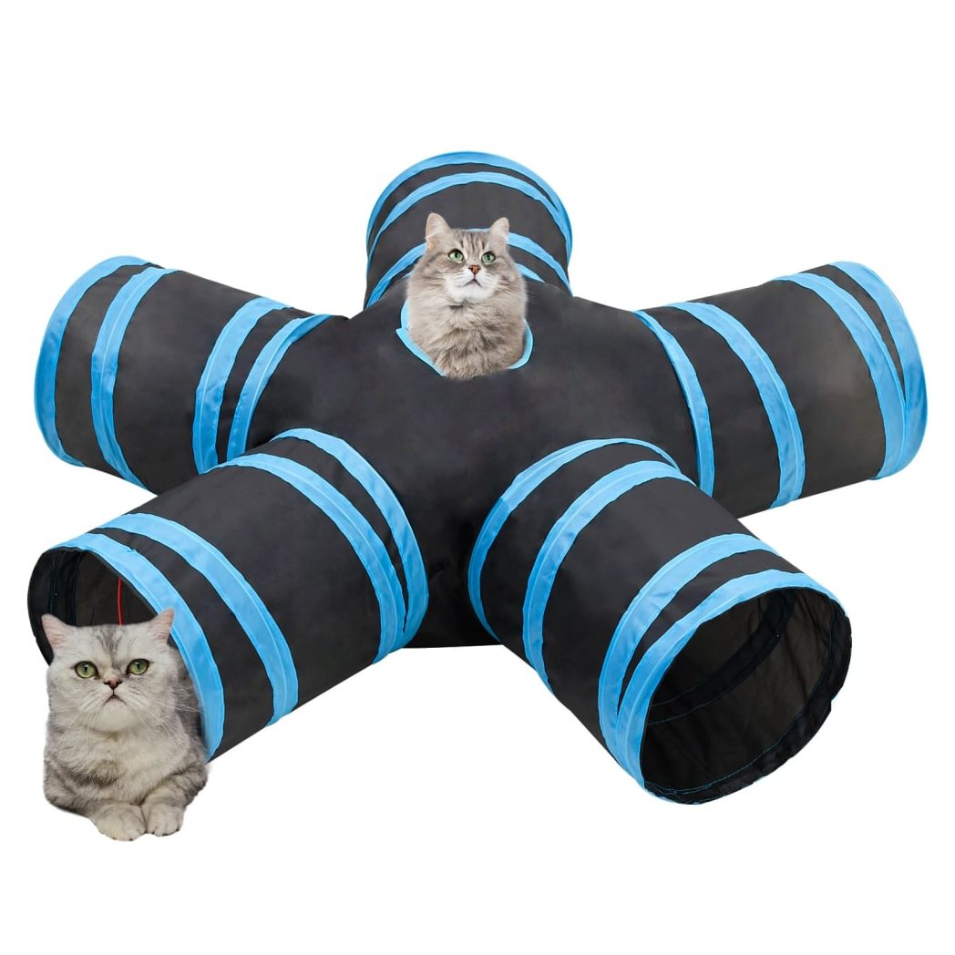 Cat Tunnel 5-way Black and Blue 25 cm Polyester