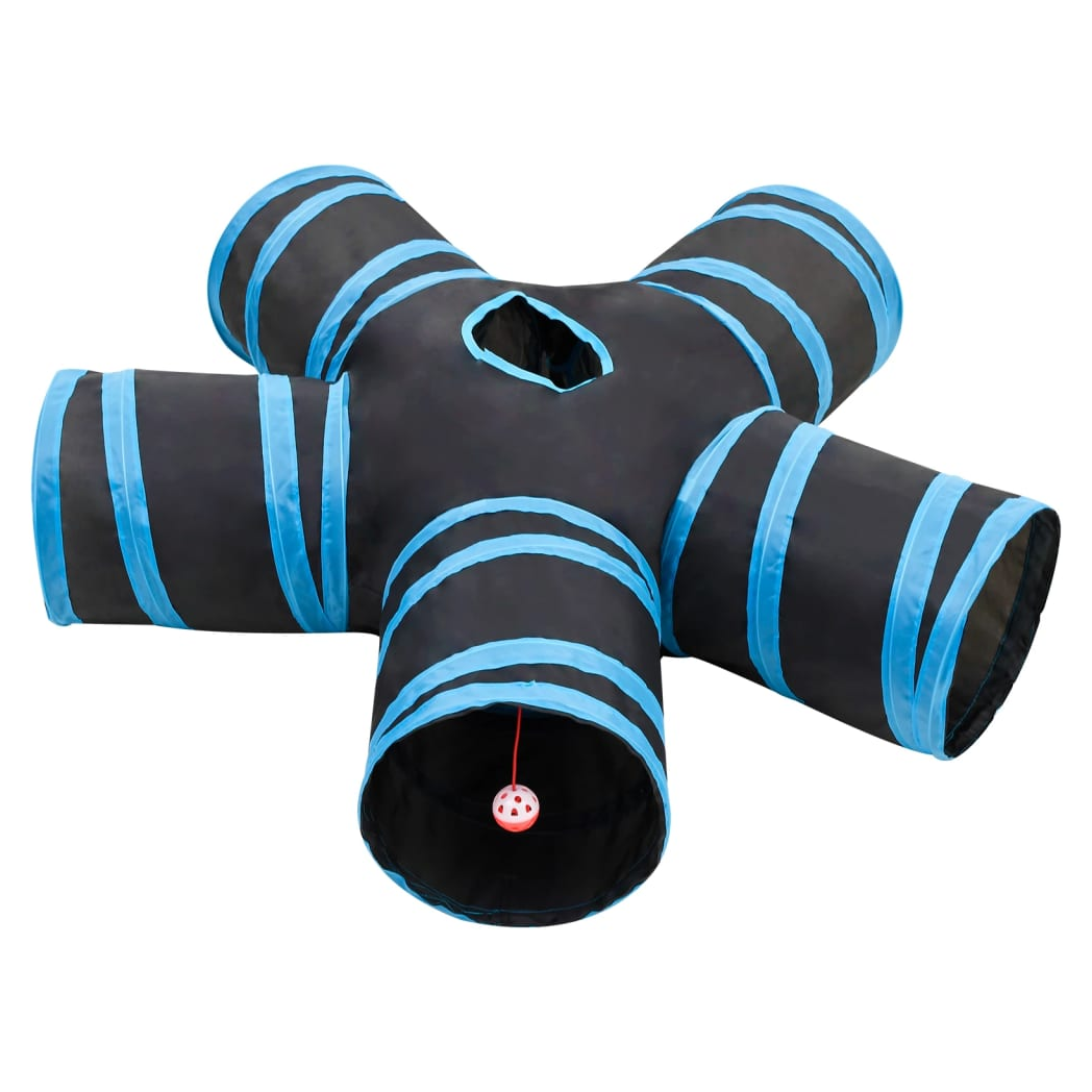 Cat Tunnel 5-way Black and Blue 25 cm Polyester