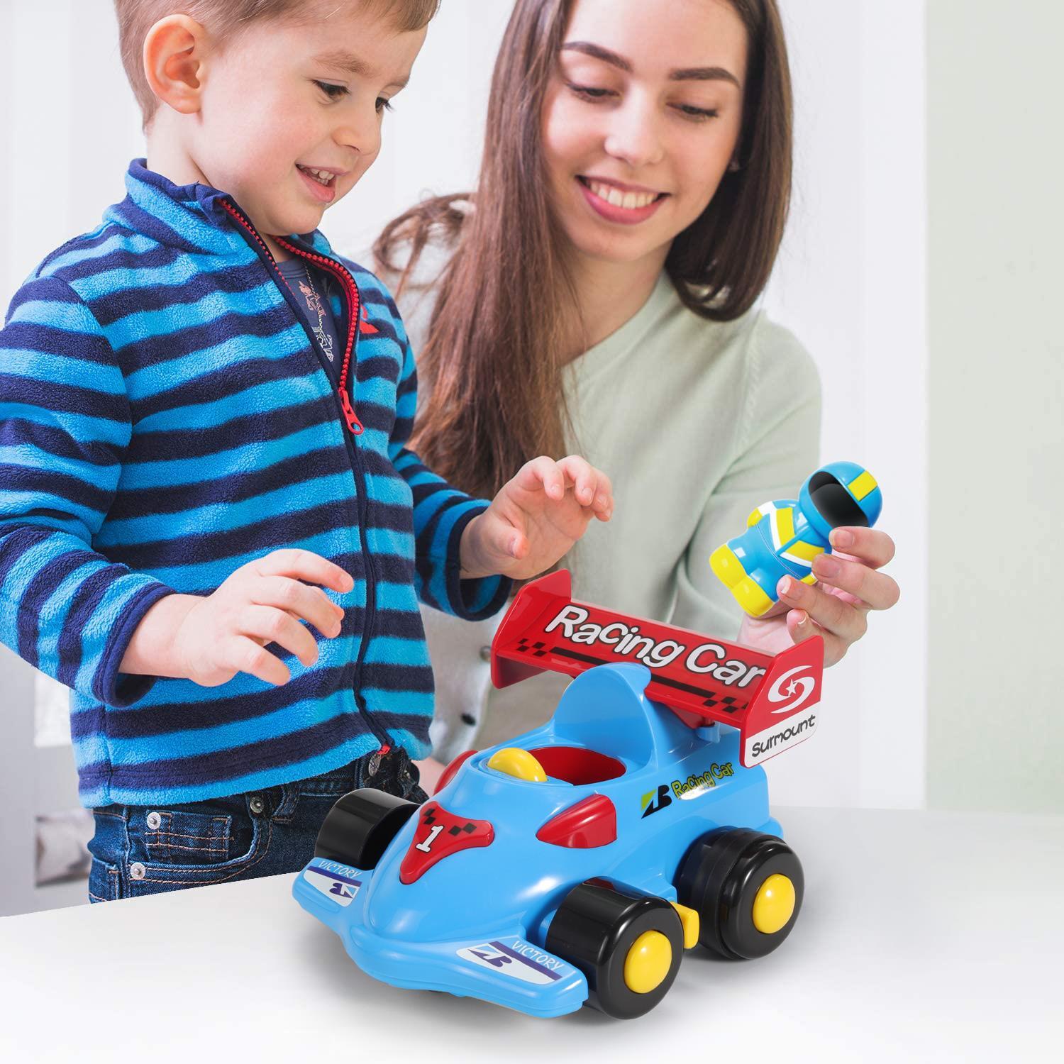SOKA My First Remote Controlled Racing Car for Toddlers with Sound and Light Blue