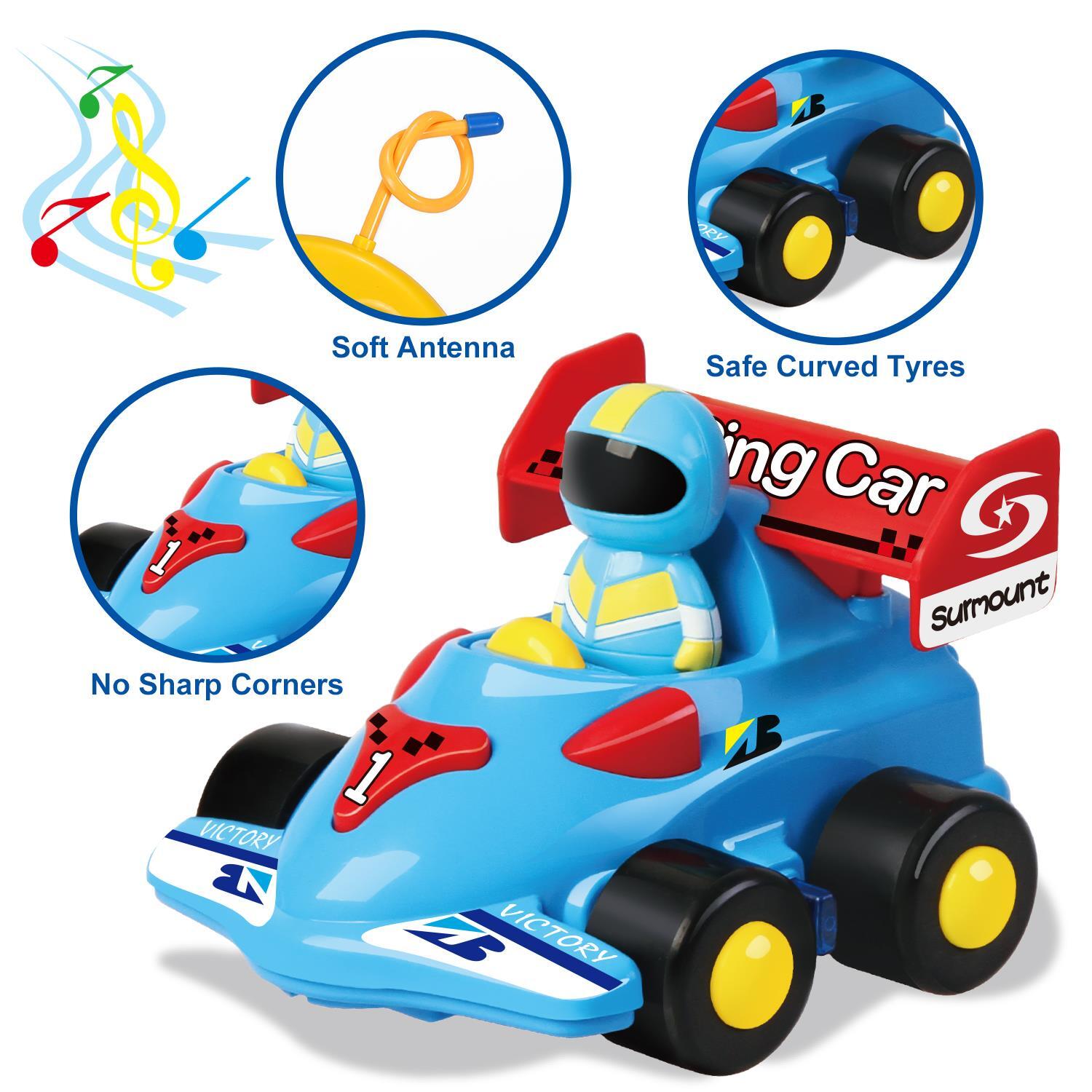 SOKA My First Remote Controlled Racing Car for Toddlers with Sound and Light Blue