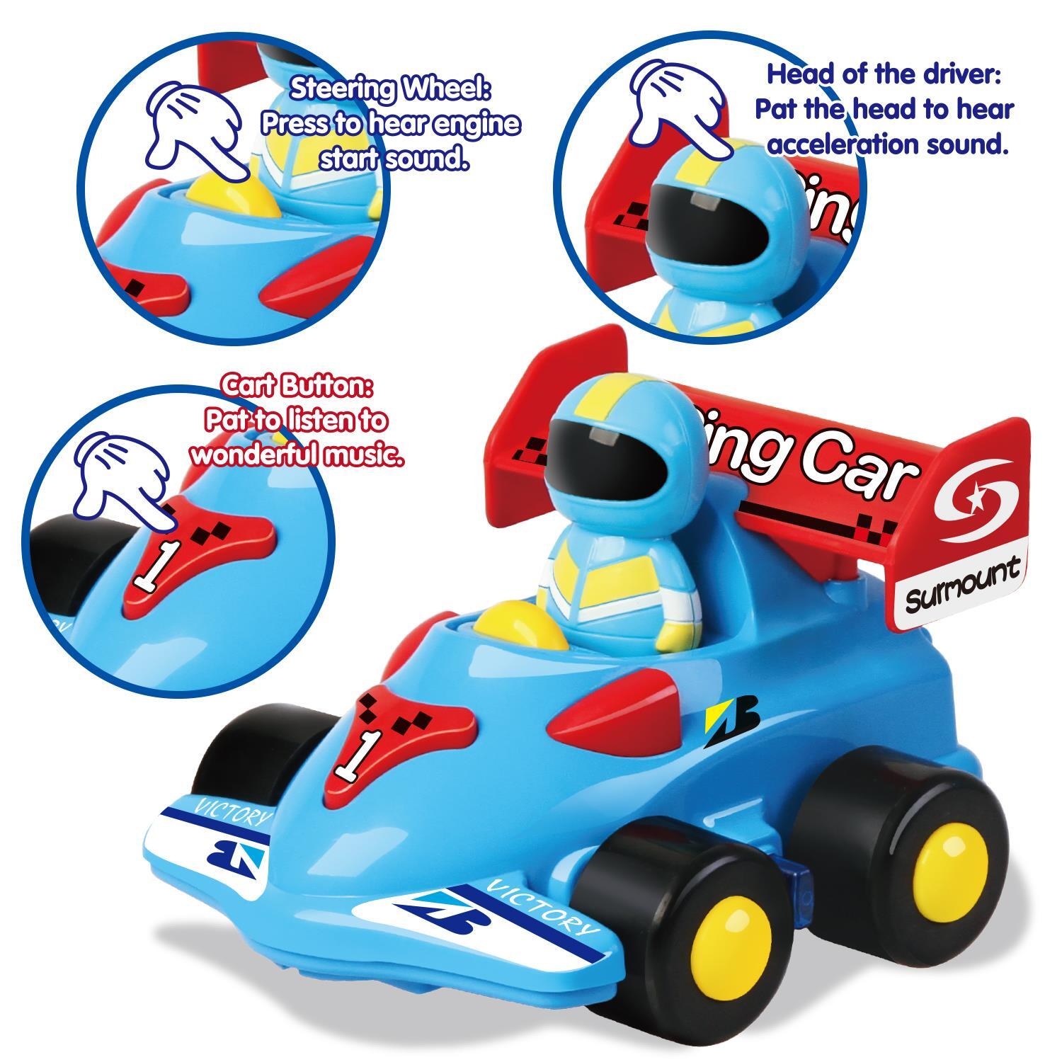 SOKA My First Remote Controlled Racing Car for Toddlers with Sound and Light Blue