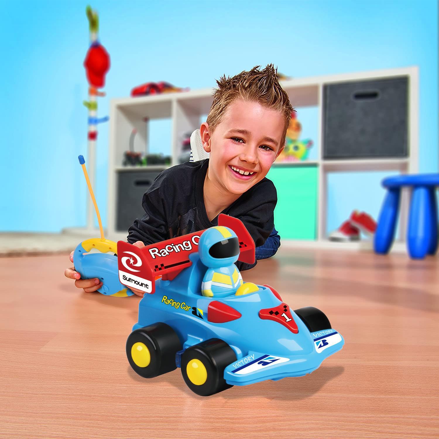 SOKA My First Remote Controlled Racing Car for Toddlers with Sound and Light Blue