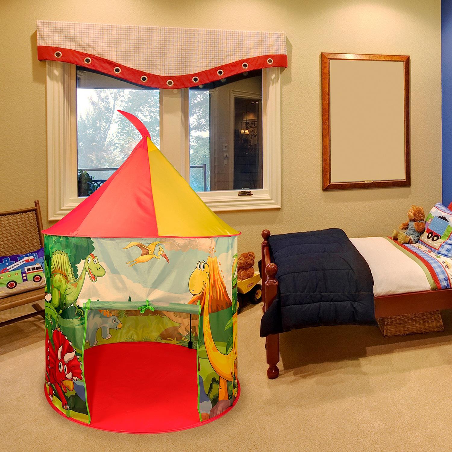 SOKA Dinosaur Play Tent Portable Foldable Red & Yellow Pop Up Garden Playhouse Tent