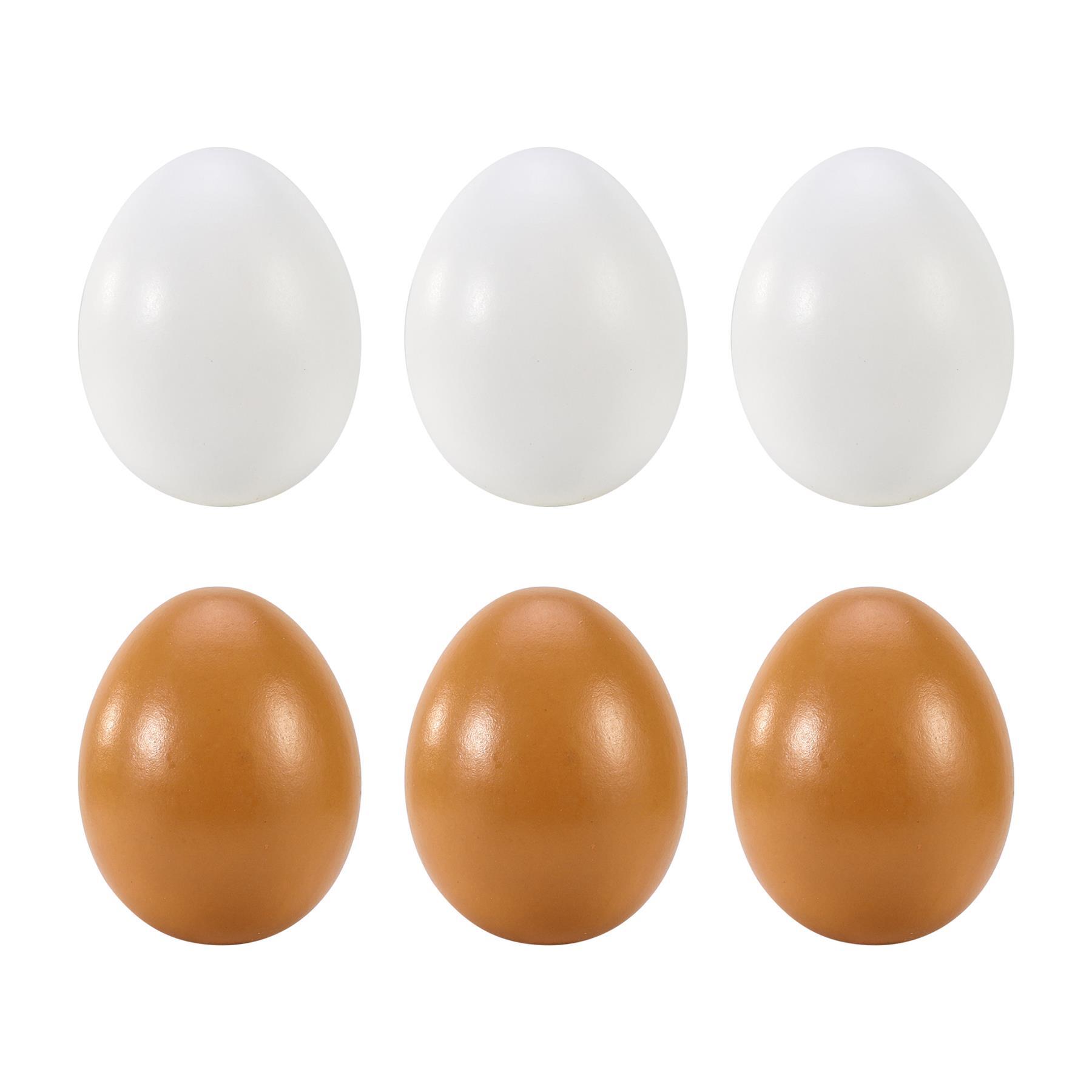 SOKA 6 Wooden Fake Eggs in Carton Pretend Play Educational Food Toy for Kids 3+