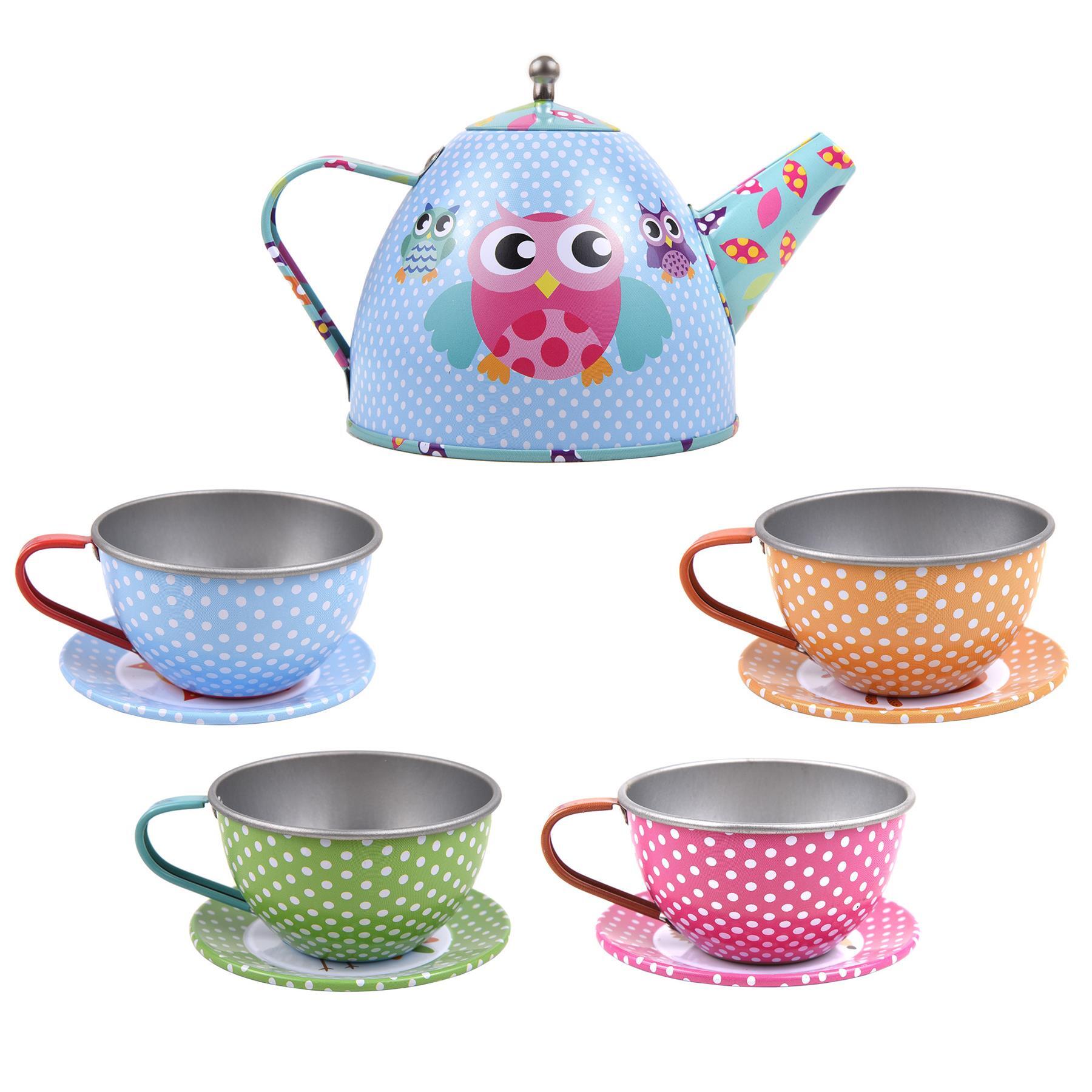 SOKA Animal Design 18 Pcs Metal Tea Set & Carry Case Toy for Kids Children