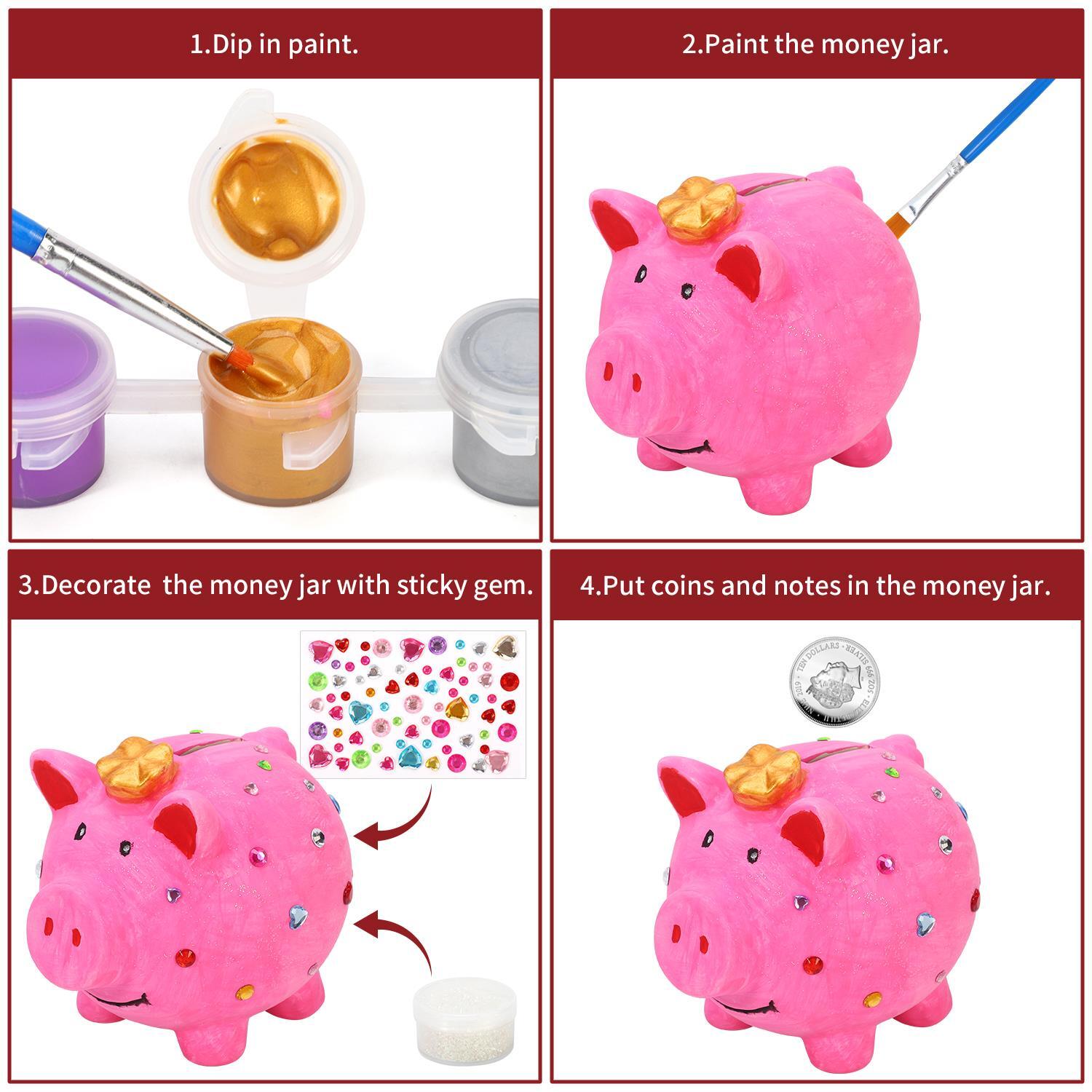 SOKA Paint Your Own Pig Money Bank Arts & Crafts Kit DIY Creative Activity