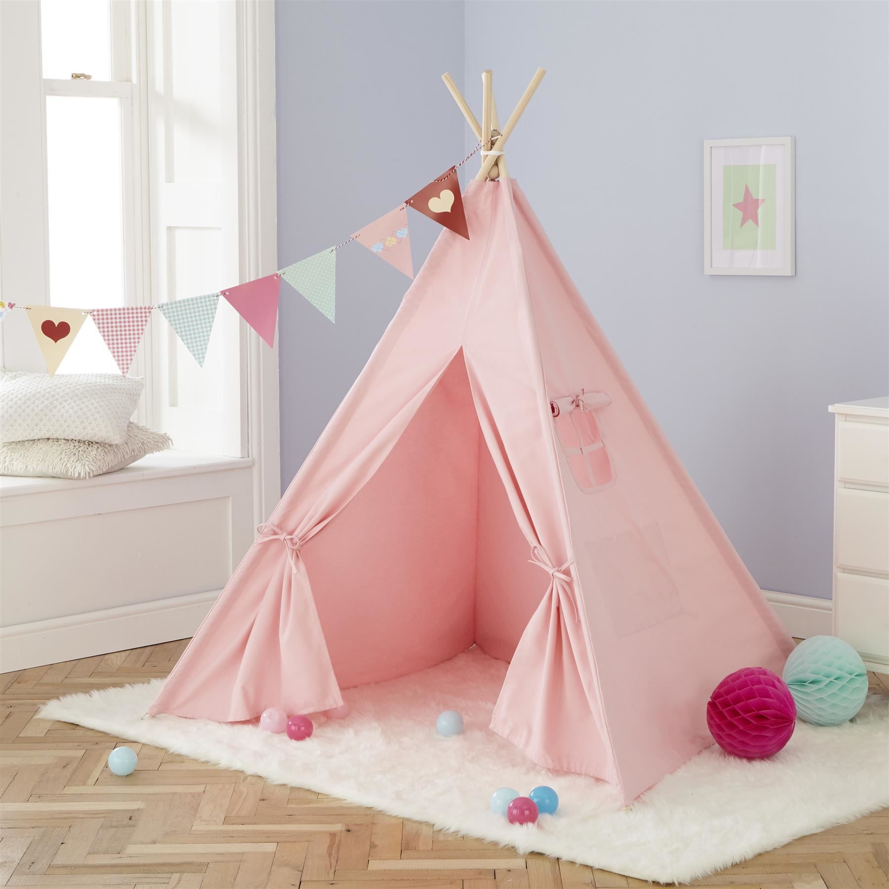 Canvas Kids Indian Tent TeePee - Pink