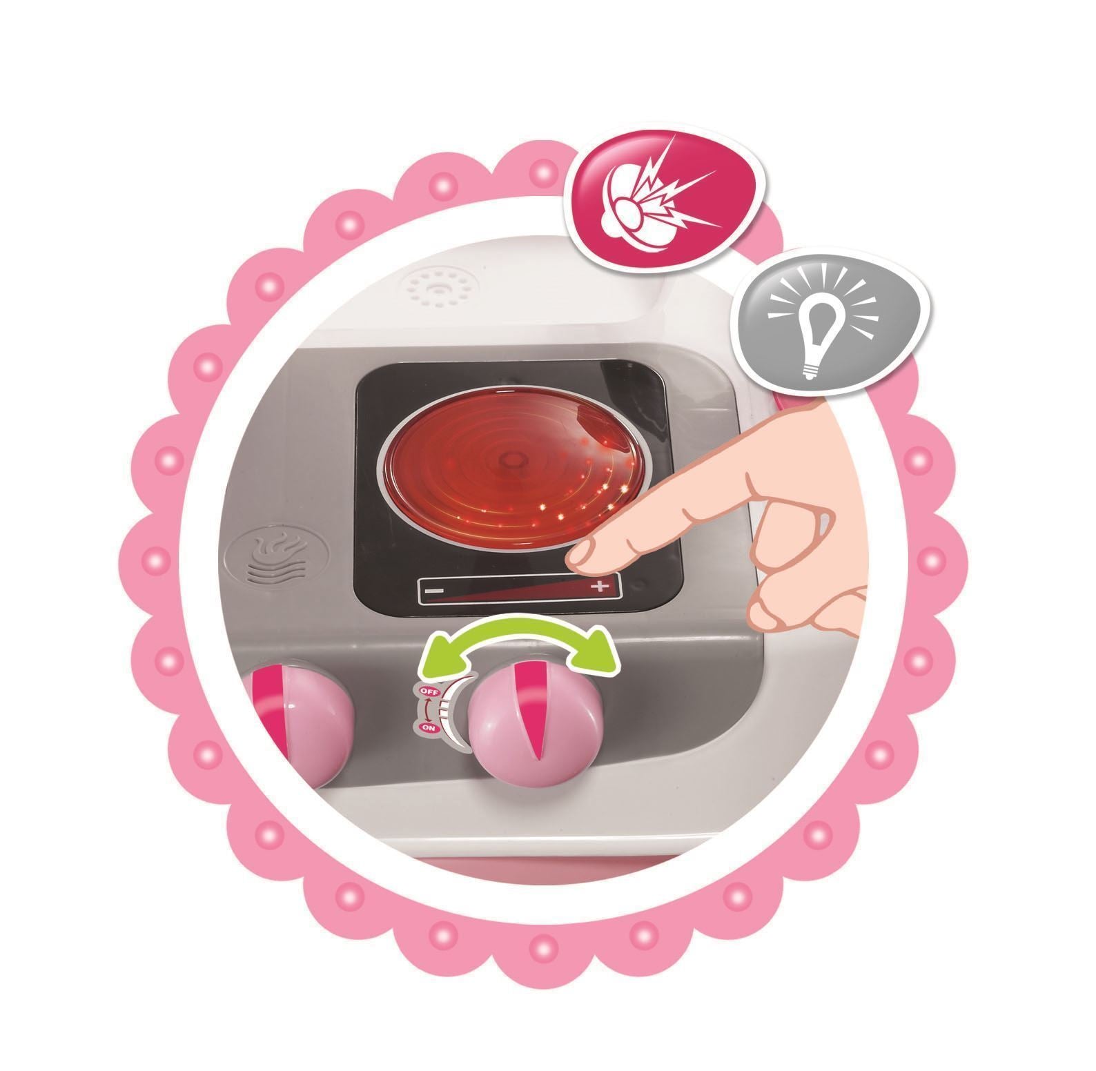 Children Kids Pink Light & Sound Kitchen Food Cooking Little Chef  Pretend Role Play Set
