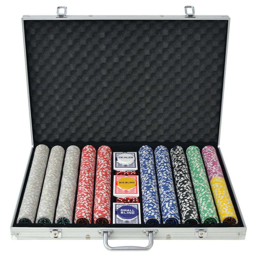 Poker Set with 1000 Laser Chips Aluminium