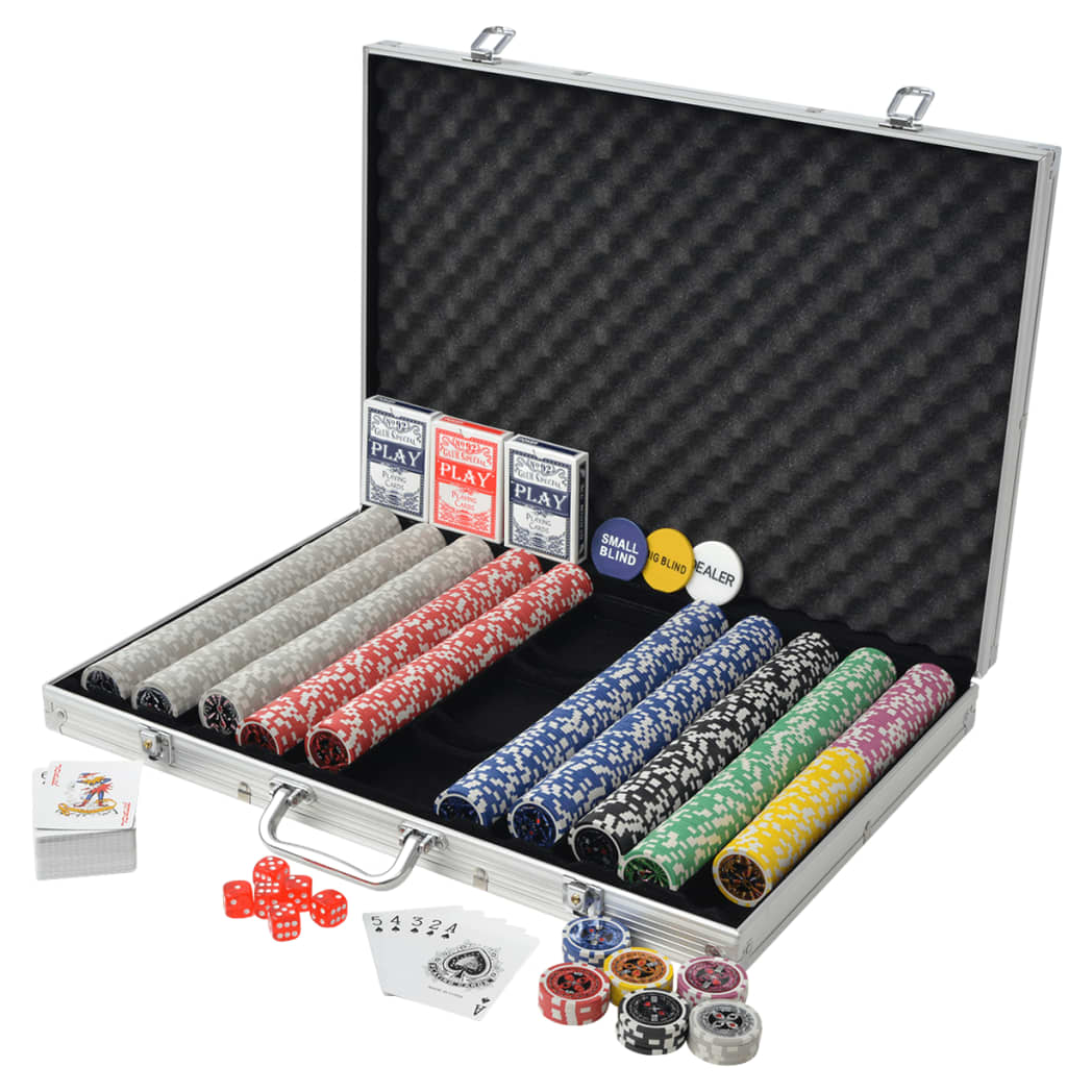 Poker Set with 1000 Laser Chips Aluminium