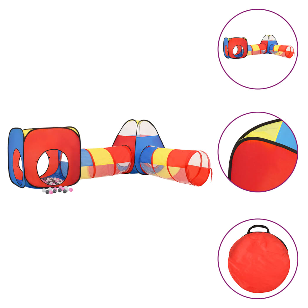Children Play Tent with 250 Balls Multicolour 190x264x90 cm