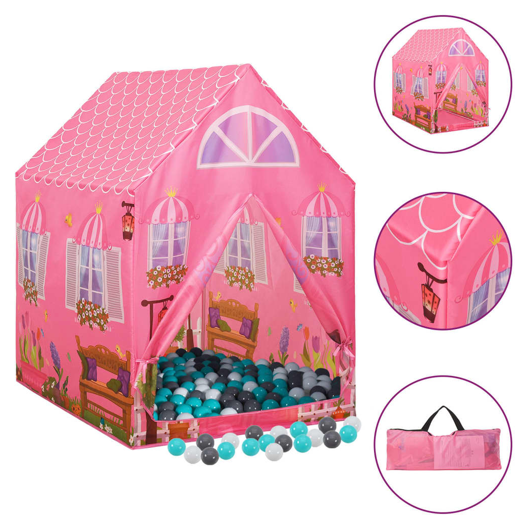 Children Play Tent with 250 Balls Pink 69x94x104 cm