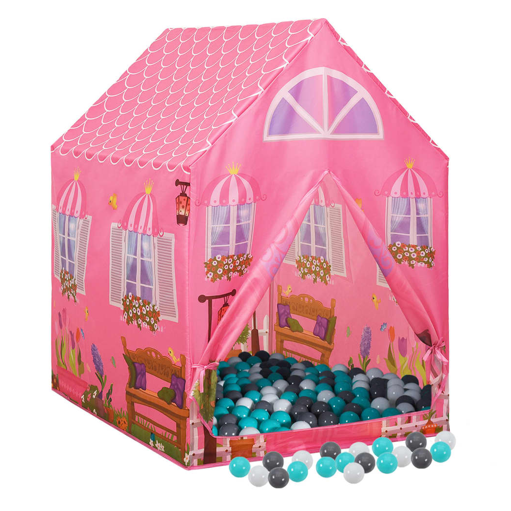 Children Play Tent with 250 Balls Pink 69x94x104 cm