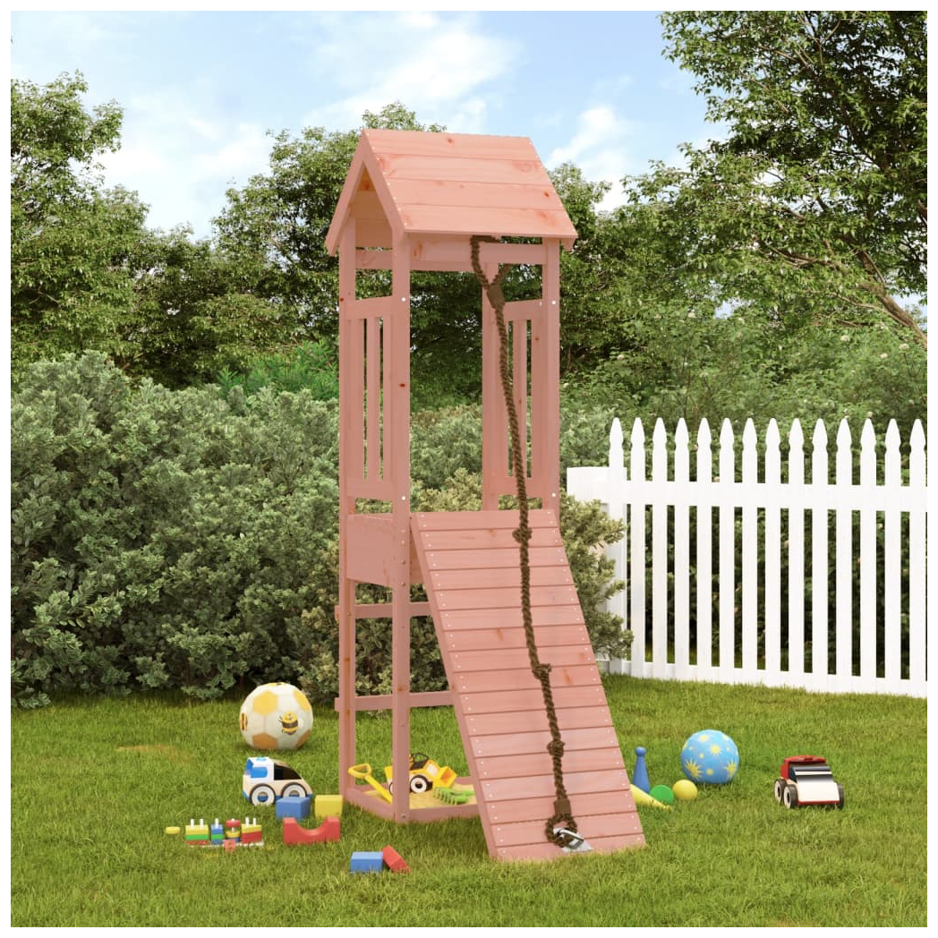 Playhouse with Climbing Wall Solid Wood Douglas
