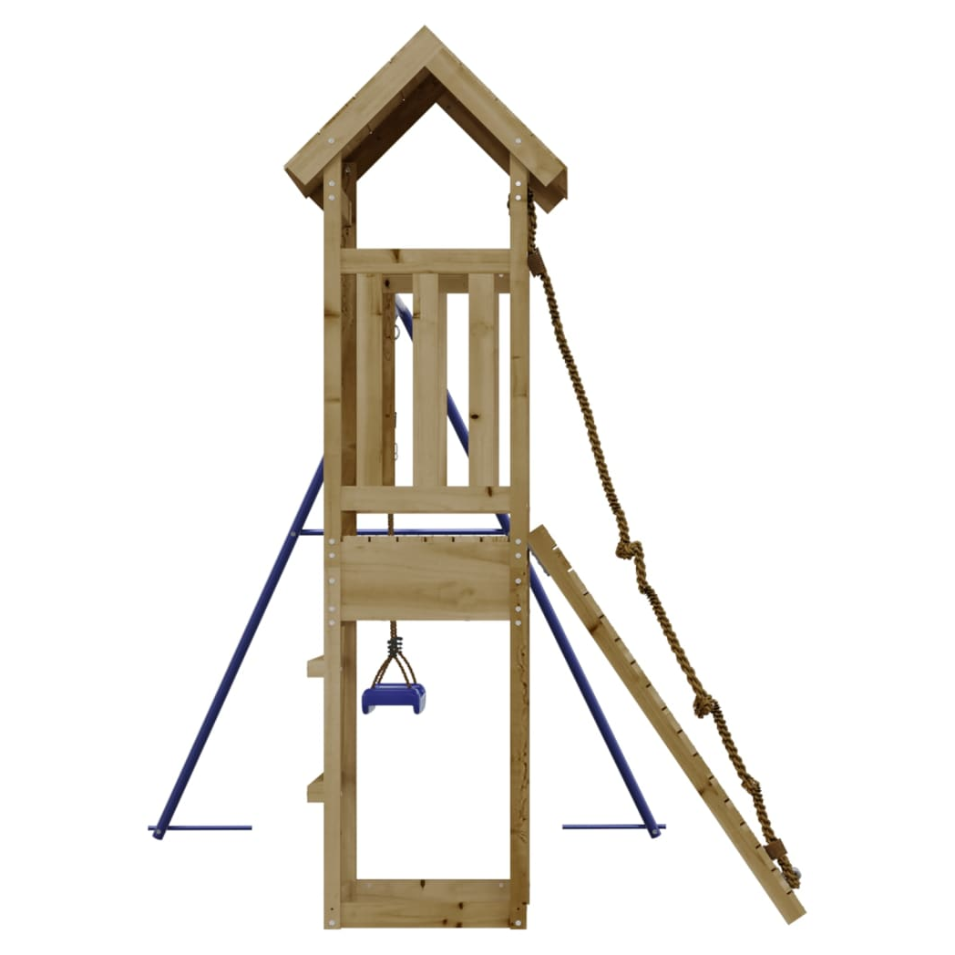 Playhouse with Climbing Wall Swing Impregnated Wood Pine