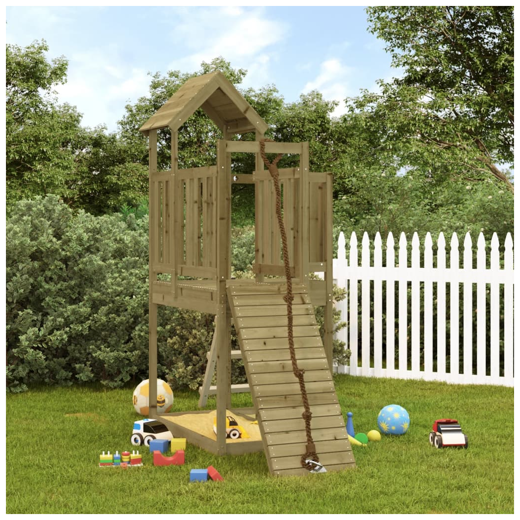 Playhouse with Climbing Wall Impregnated Wood Pine