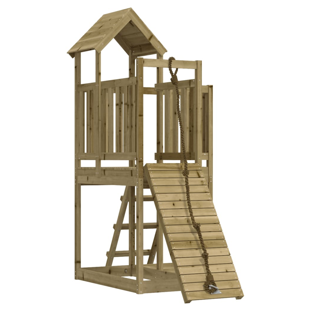 Playhouse with Climbing Wall Impregnated Wood Pine