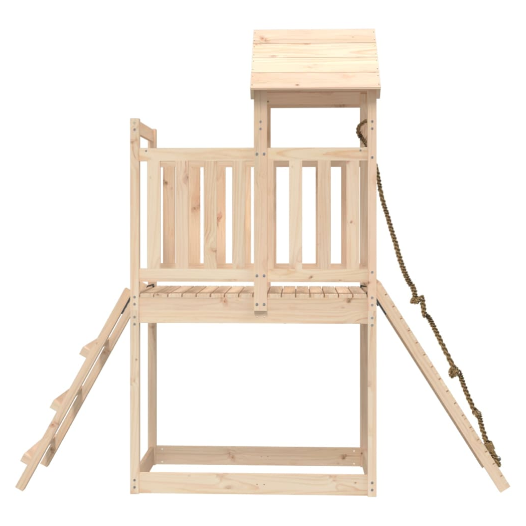 Playhouse with Climbing Wall Solid Wood Pine