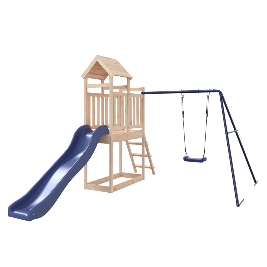 Playhouse with Slide Swing Solid Wood Pine