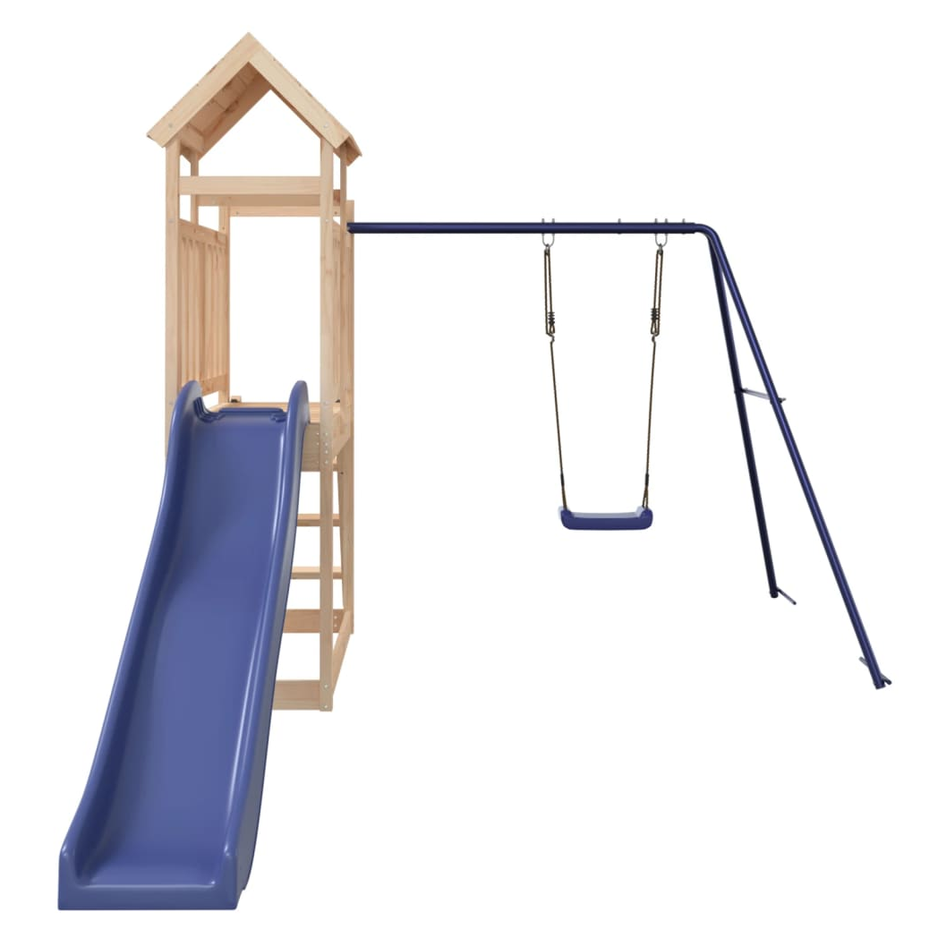 Playhouse with Slide Swing Solid Wood Pine